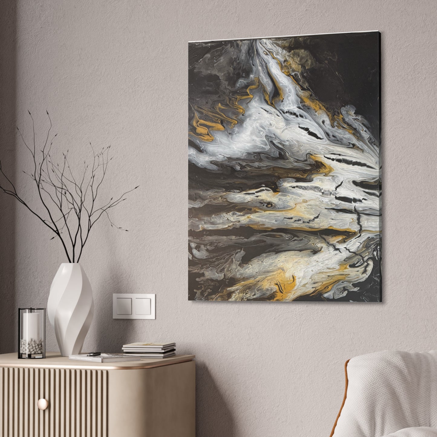 Obsidian Gold Mine Canvas Print Wall Art