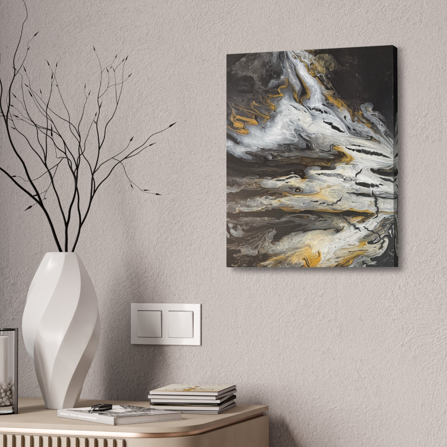 Obsidian Gold Mine Canvas Print Wall Art