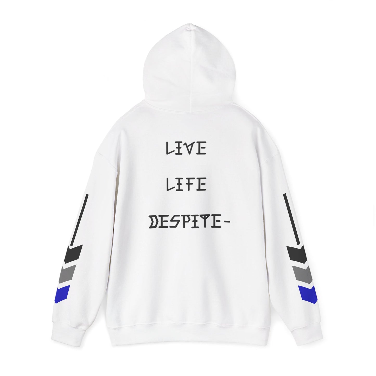 LIVE LIFE DESPITE- JK DRIVE HOODIE (WHITE)